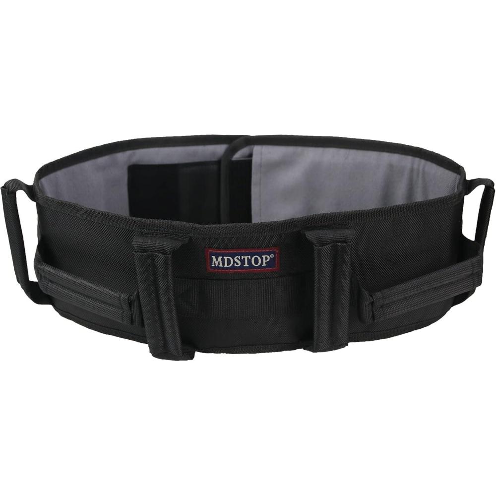 imageMDSTOP Gait Belt with Padding Handles Safety Transfer Belt for Seniors and Unsteady Person with Quick Release Buckle Bed to Wheelchair Transfering Prevents Patient from Shifting More Effectively