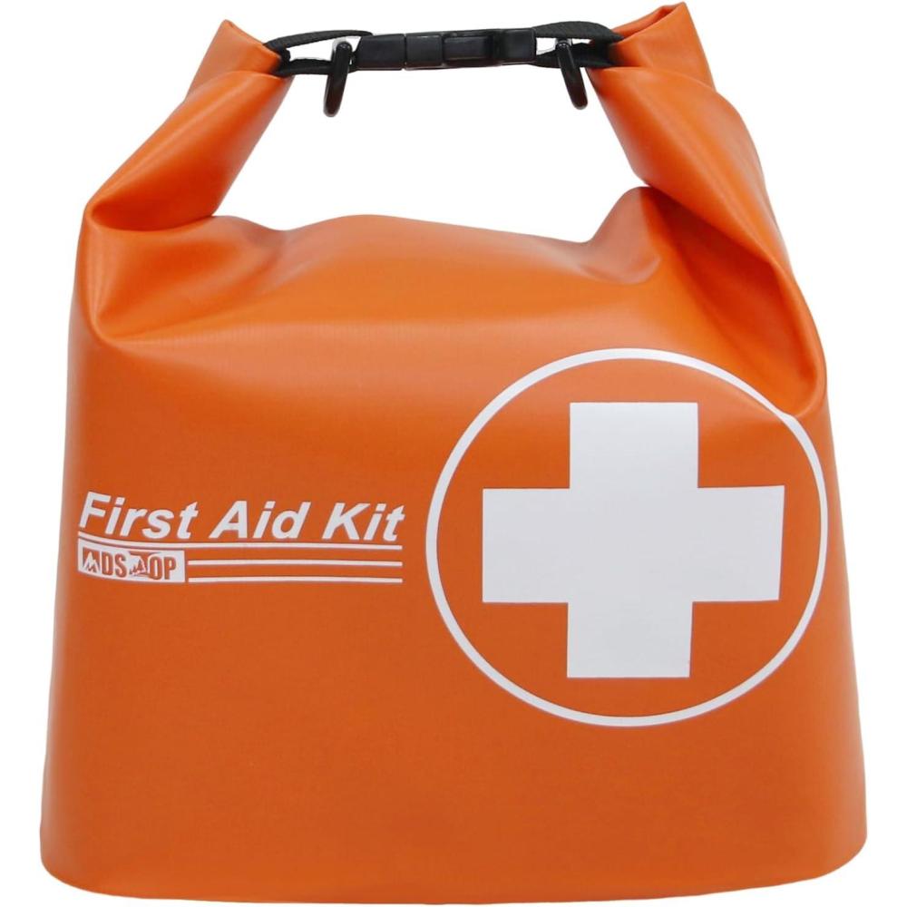 imageWaterproof First Aid Kit Lightweight Boat Dry Bag Medical Kit Emergency Survival Kit for Backpacking Hiking Travel Car Fishing Kayak Floating Swimming Camping Cycling ClimbingOrangeOrange