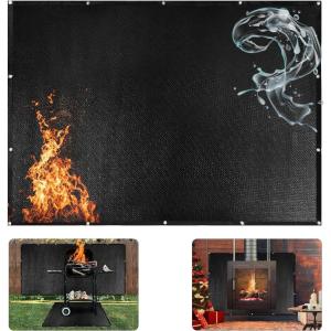 MDSTOP Heat Shield Behind Grill, Heat Shield Mat for Wall Behind Grill, Deck Fence, Railing, Refrigerator, Fireproof Cover and Screen Protect Deck Railing, Stove Wall Protector, BBQ Grill Mat, 3’x4′(3’x4′ Black)