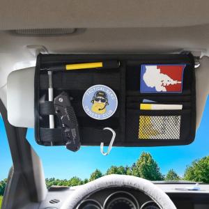 MDSTOP Molle Visor Panel Organizer Tactical Webbing Compatible Vehicle Sun Visor Cover Car Sunshade Storage Holder Pouch Fits for Cars, Trucks, Suvs, Pickups (Khaki, 7″x12″)(Black)