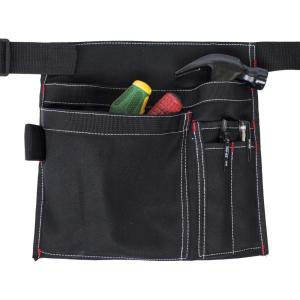 Tool Pouch MDSTOP Single Side Apron with 5 Pockets and 1 Hammer Loop, Fits for Hammer, Pencils, Screwdrivers etc. (Black)(Black)