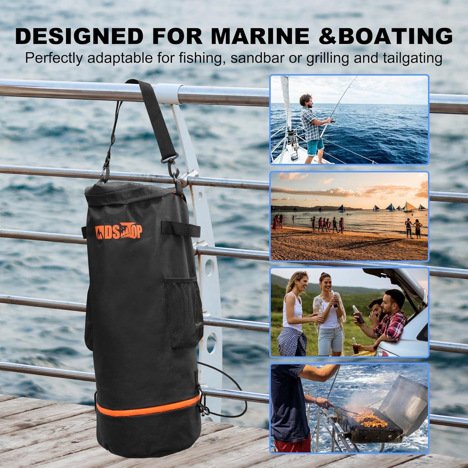 imageMDSTOP Portable Boat Trash Can Reusable Boat Garbage Bag Includes 1013 Gallon Garbage Bag Snaps Inside Odor ampamp Leak Resistant Pontoon Boat Accessories for Boating Camping Fishing Kayak RVBlack