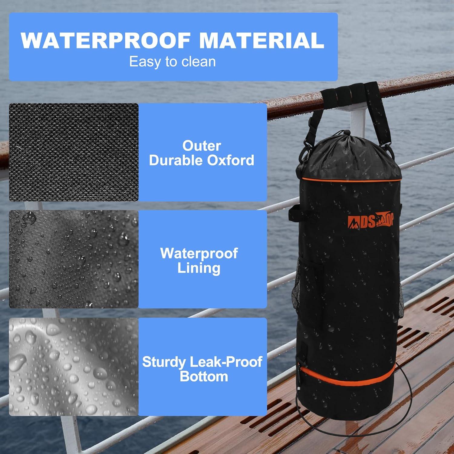 imageMDSTOP Portable Boat Trash Can Reusable Boat Garbage Bag Includes 1013 Gallon Garbage Bag Snaps Inside Odor ampamp Leak Resistant Pontoon Boat Accessories for Boating Camping Fishing Kayak RVBlack