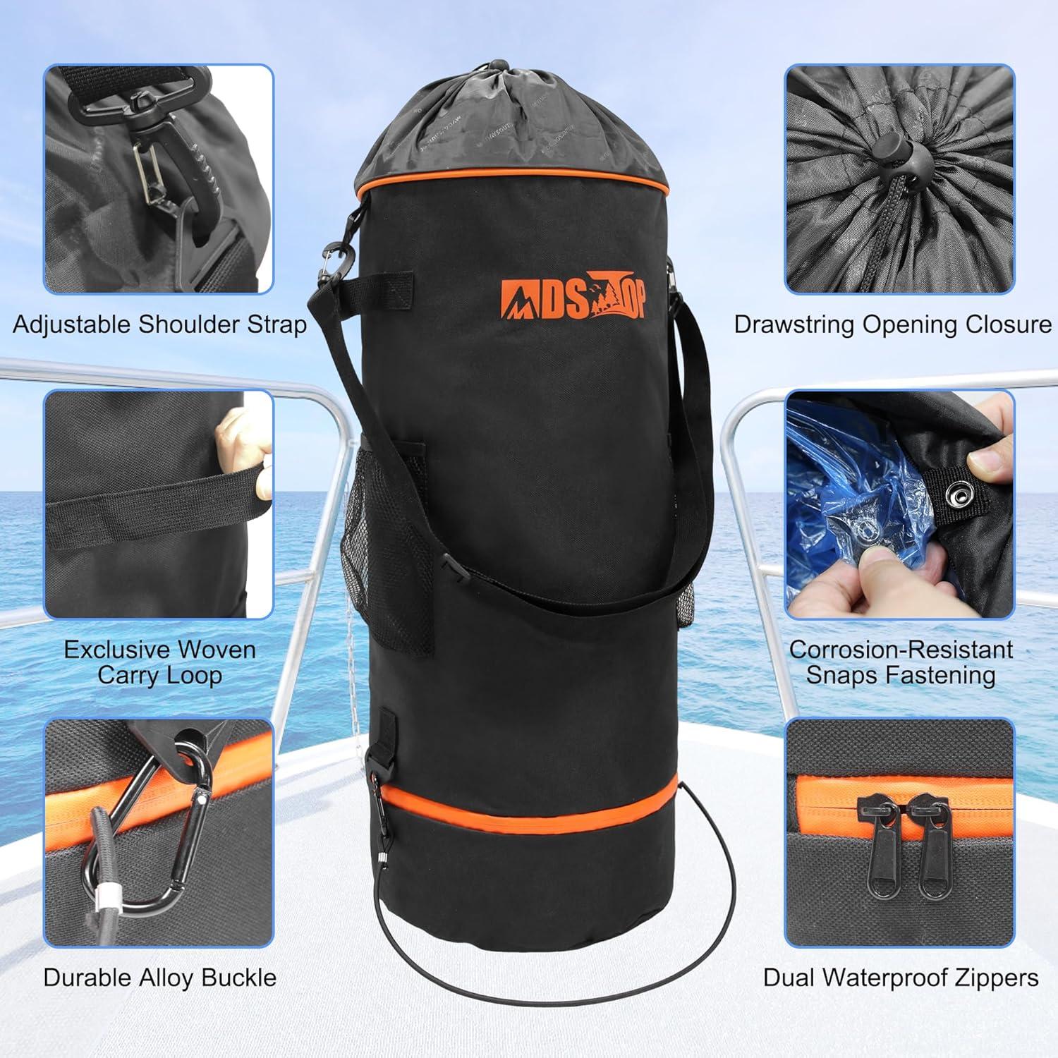 imageMDSTOP Portable Boat Trash Can Reusable Boat Garbage Bag Includes 1013 Gallon Garbage Bag Snaps Inside Odor ampamp Leak Resistant Pontoon Boat Accessories for Boating Camping Fishing Kayak RVBlack