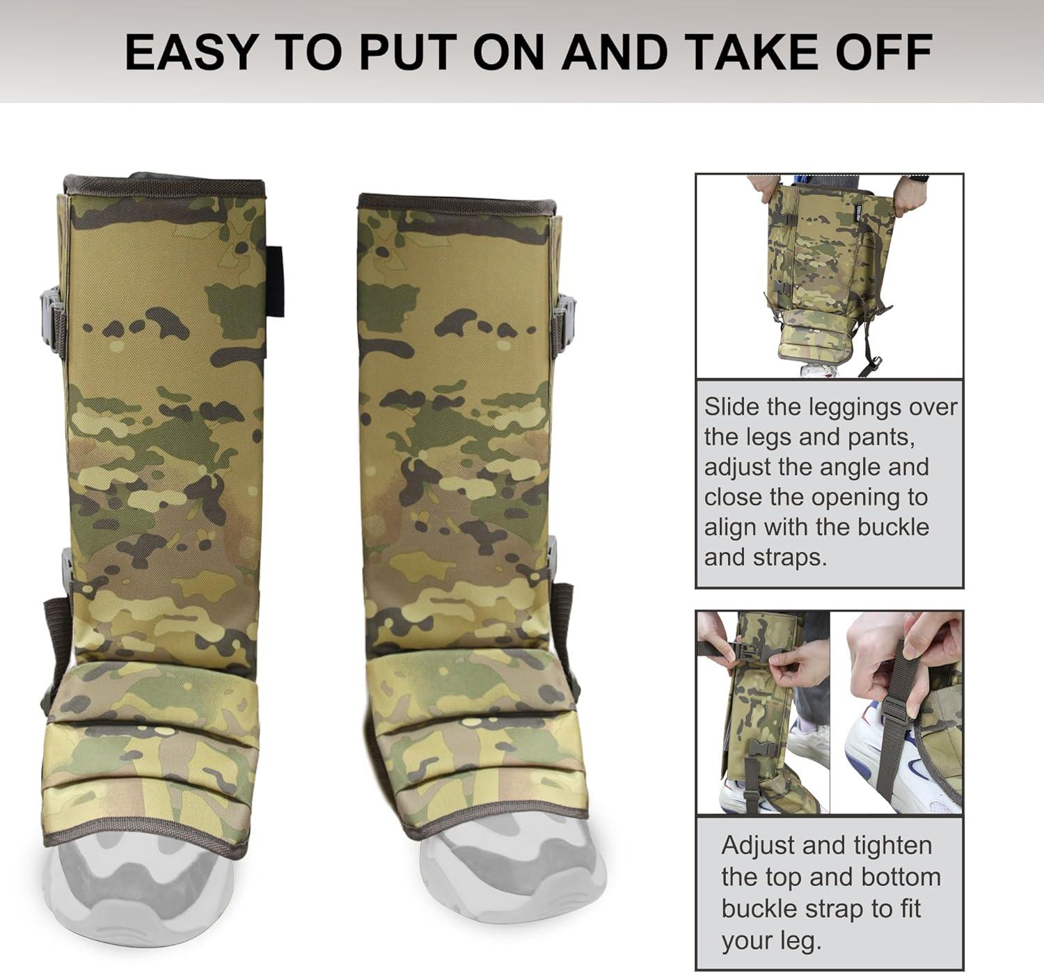 imageSnake Gaiters Leg Guards Waterproof Snake Guards Adjustable Snake Bite Protection for Lower Legs Snake Chaps for MenampampWomenCp Camo