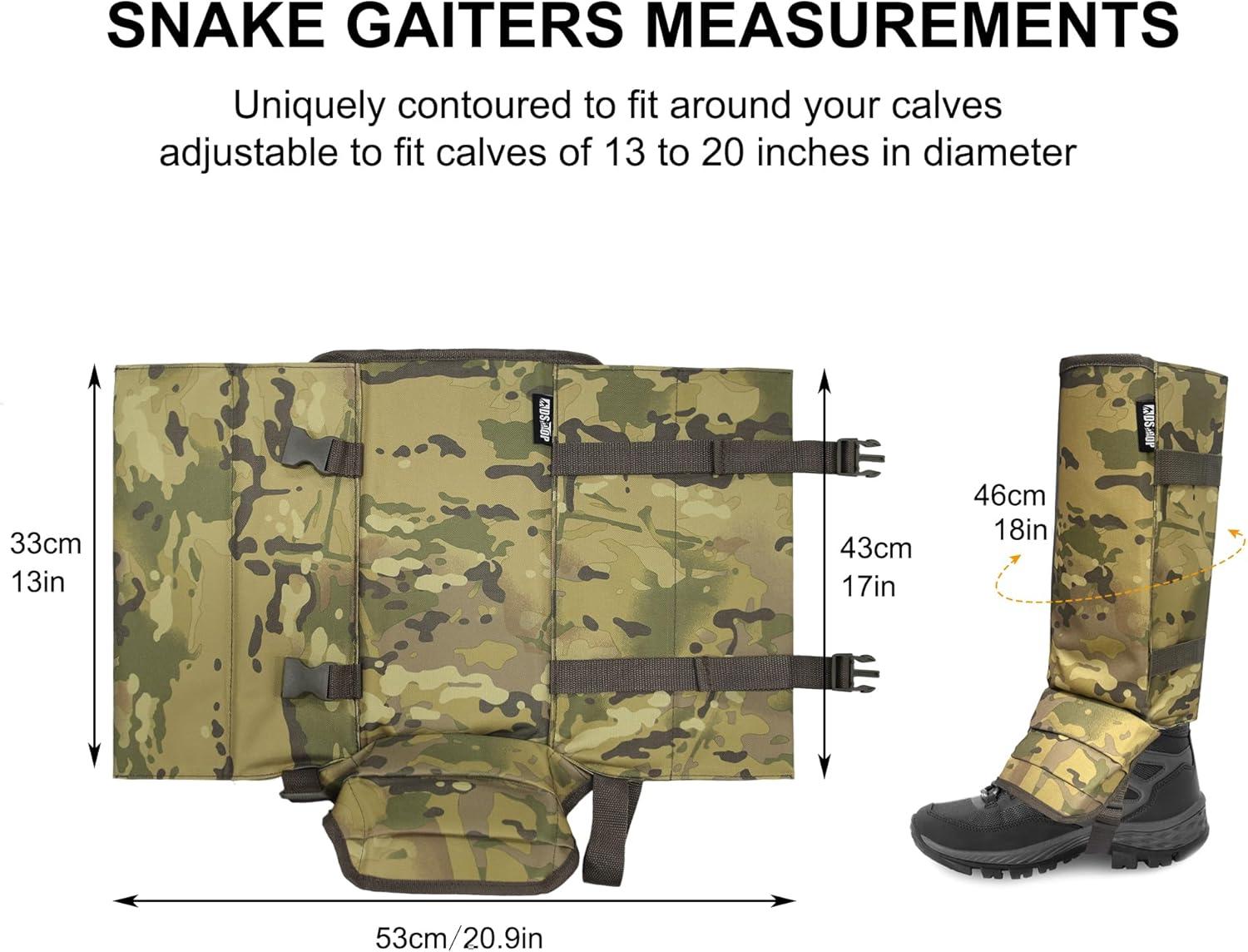 imageSnake Gaiters Leg Guards Waterproof Snake Guards Adjustable Snake Bite Protection for Lower Legs Snake Chaps for MenampampWomenCp Camo