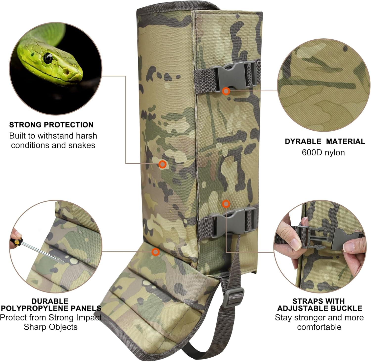 imageSnake Gaiters Leg Guards Waterproof Snake Guards Adjustable Snake Bite Protection for Lower Legs Snake Chaps for MenampampWomenCp Camo