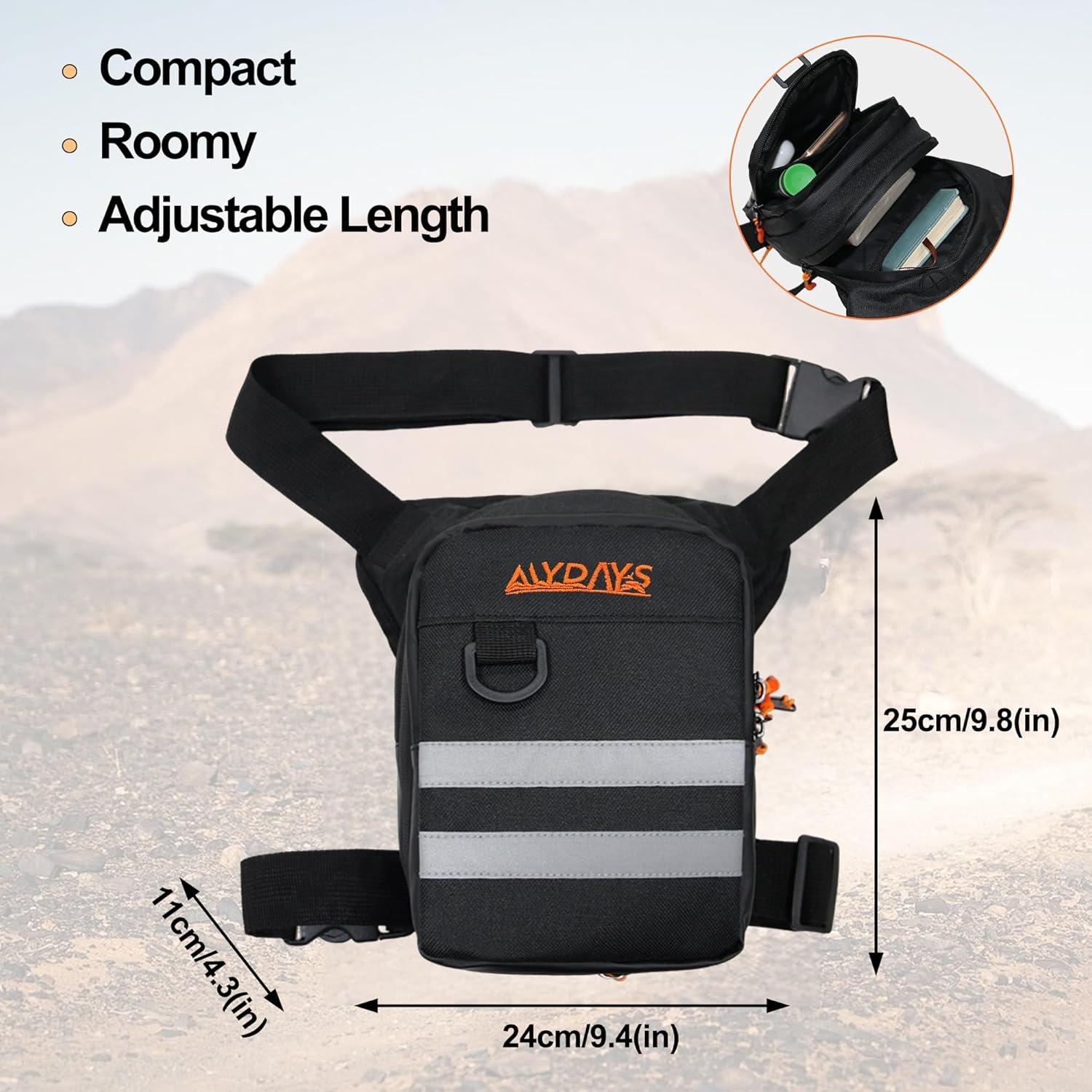 image:imageMDSTOP Motorcycle Thigh Bag with Removable Leg Strap Expandable Storage Tank BagsDrop Leg Bag for Men ampamp Women Leg Fanny Pack for Racing Cycling Horse Riding Hiking Camping Fishing Travel BlackBlack