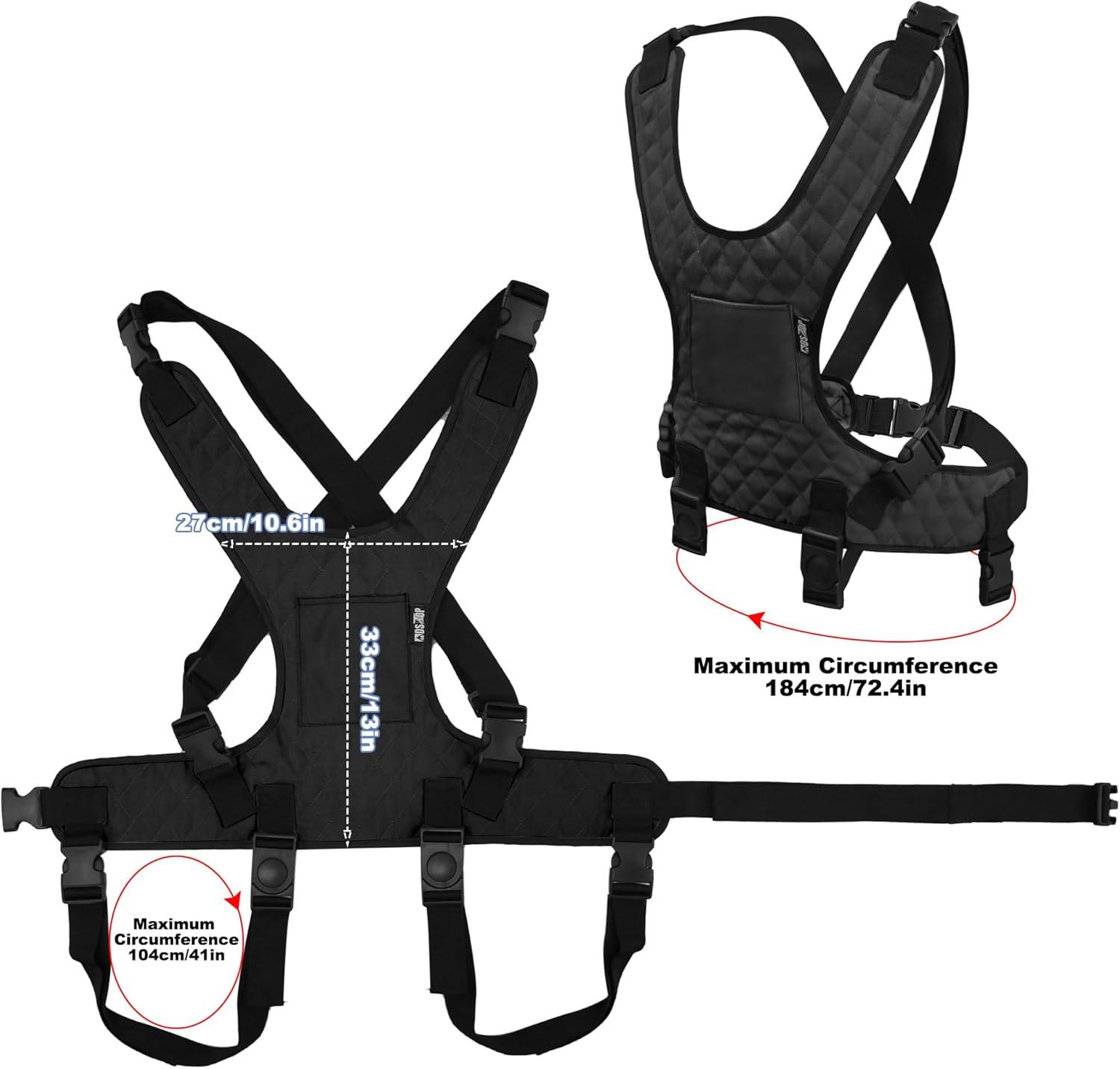 image:imageMDSTOP Wheelchair Harness for Adults AntiSlip Wheelchair Safety Belt Safety Belt for Elderly Adjustable Secure Buckle Torso Support Vest Restraint for Patient Disabled Paralyzed PurpleBlack