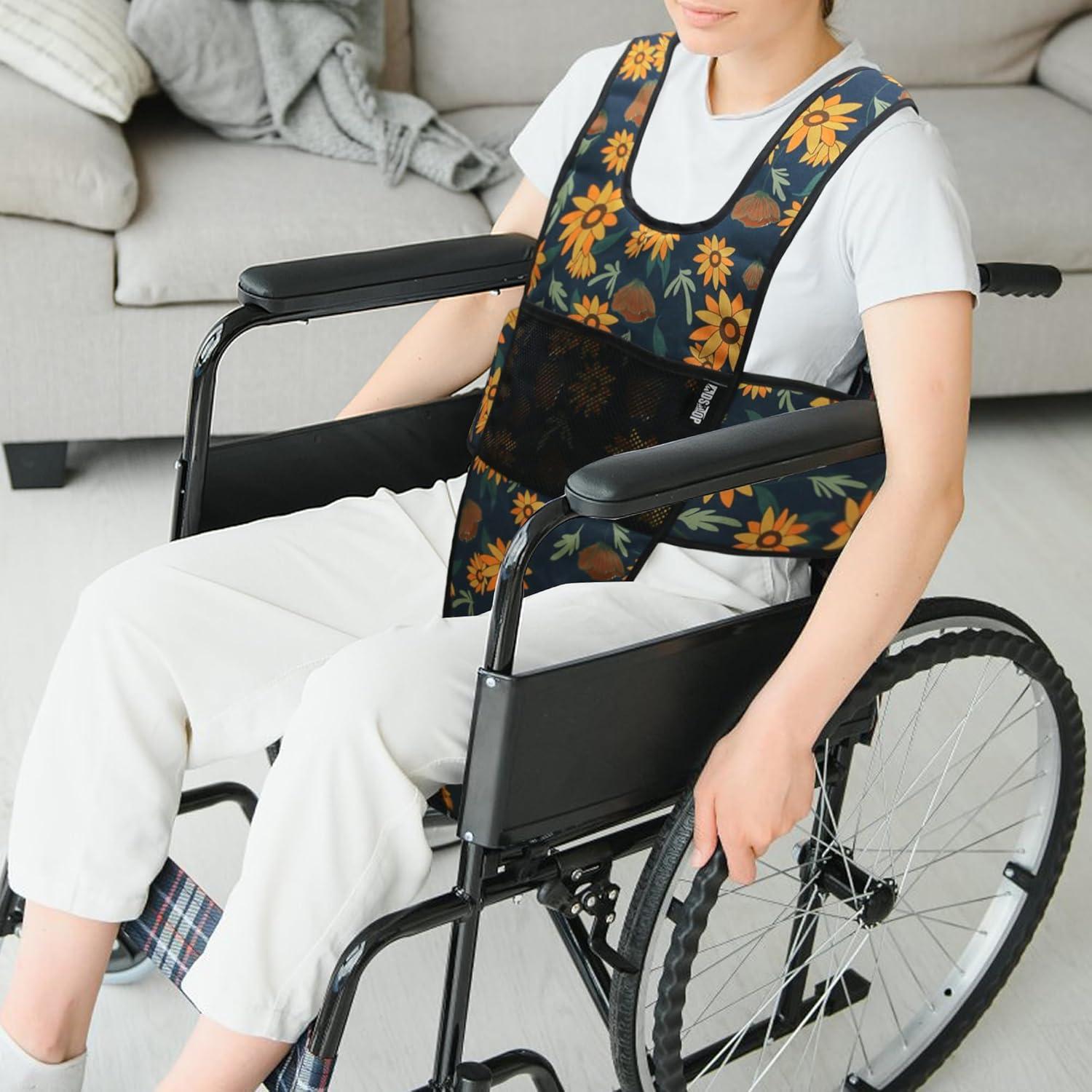 image:imageMDSTOP Wheelchair Safety Belt AntiSlip Wheelchair Seatbelt Wheelchair Harness with Adjustable Secure Buckle Medical Restraints Straps for Seniors Elderly Patients Disable GreenCyan