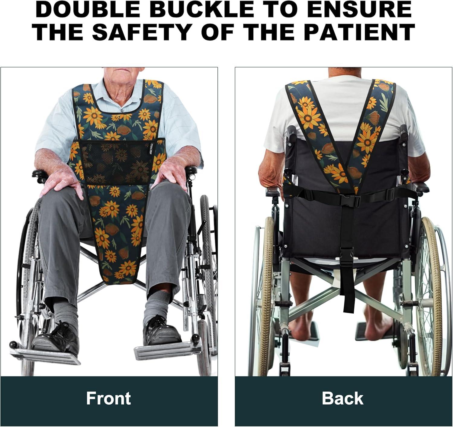 image:imageMDSTOP Wheelchair Safety Belt AntiSlip Wheelchair Seatbelt Wheelchair Harness with Adjustable Secure Buckle Medical Restraints Straps for Seniors Elderly Patients Disable GreenCyan