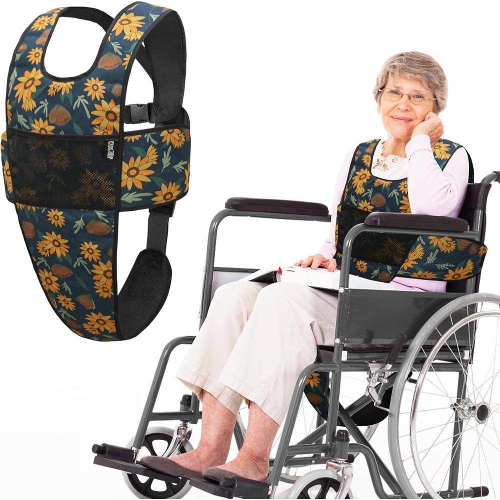 image:imageMDSTOP Wheelchair Safety Belt AntiSlip Wheelchair Seatbelt Wheelchair Harness with Adjustable Secure Buckle Medical Restraints Straps for Seniors Elderly Patients Disable GreenCyan