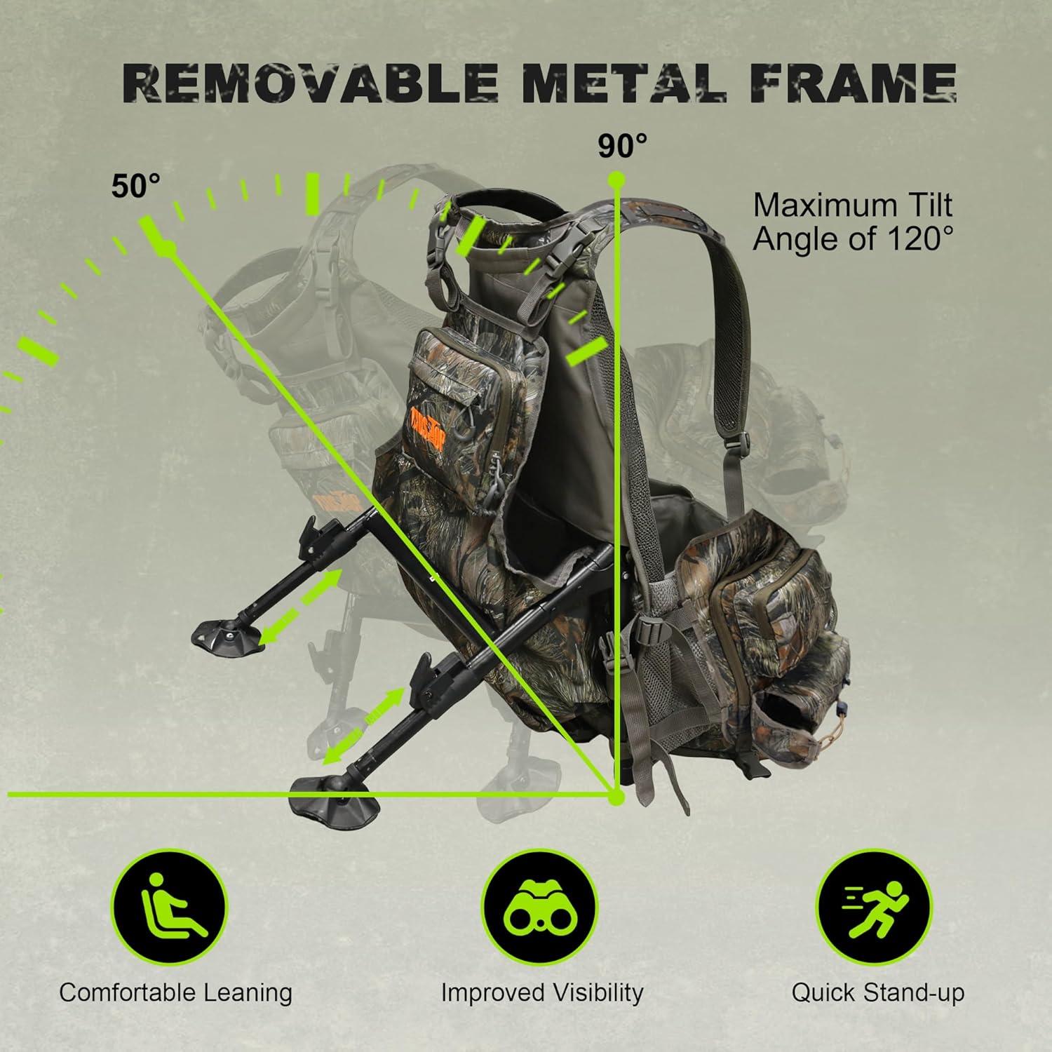 image:imageMDSTOP Turkey Vest with Seat with Kickstand Adjustable Hunting Vest with Padded Seat and Game Pouch For Men amp Women CamoCamo