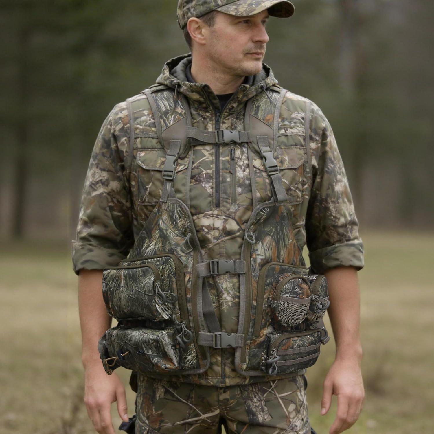 image:imageMDSTOP Turkey Vest with Seat with Kickstand Adjustable Hunting Vest with Padded Seat and Game Pouch For Men amp Women CamoCamo