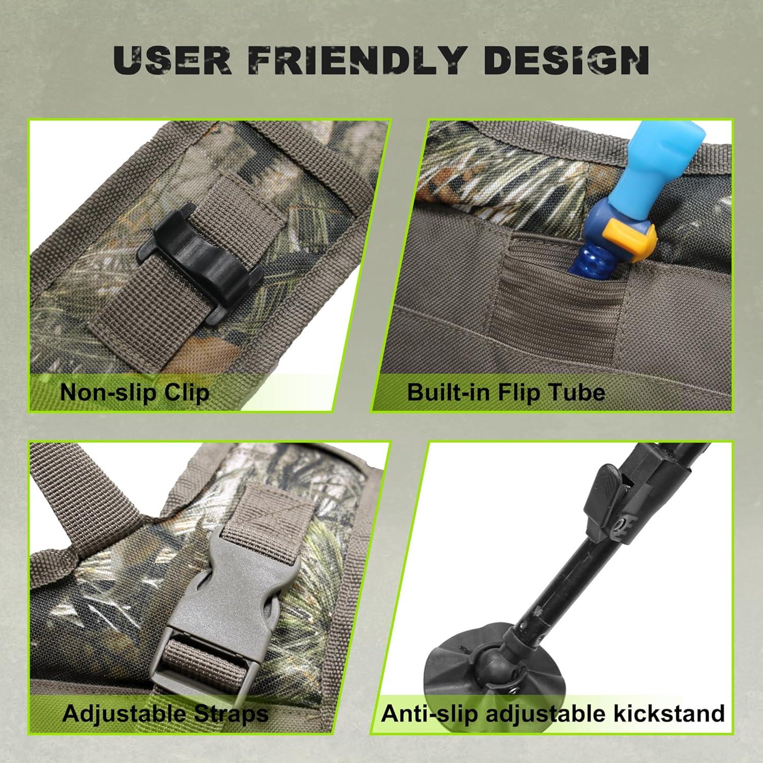 image:imageMDSTOP Turkey Vest with Seat with Kickstand Adjustable Hunting Vest with Padded Seat and Game Pouch For Men amp Women CamoCamo